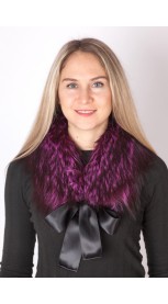 Fuchsia fox fur collar-neck warmer